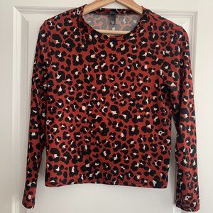 ALYA Cheetah Print Long Sleeve Shirt